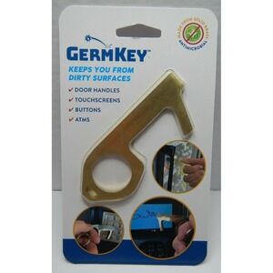 GermKey Antimicrobial Solid Brass Touch Free Tool Door Opener Keychain Stylus